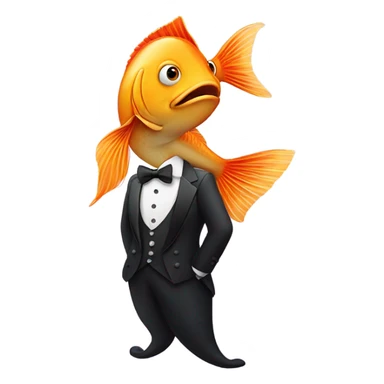 Fish wearing a tuxedo  sticker