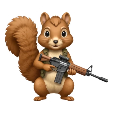 Squirrel holding m4 rifle sticker