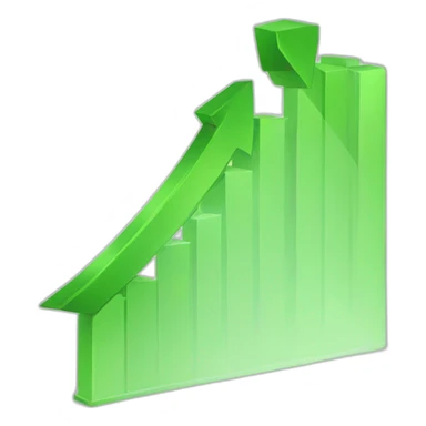 green arrow graph trending up sticker