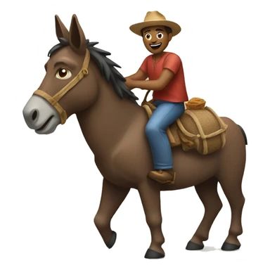 man riding donkey sticker