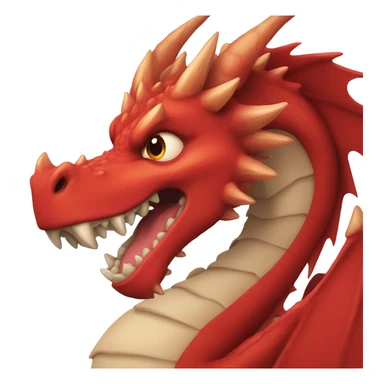 red ferocious dragon sticker