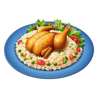 Chicken and rice with salad sticker