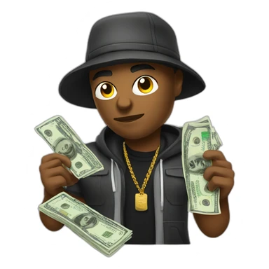 gangsta with cash sticker