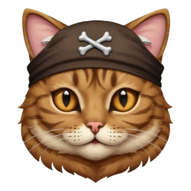 pirate cat with one closed eye sticker