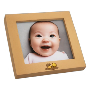 babyphoto-in-woodenphotoframe sticker