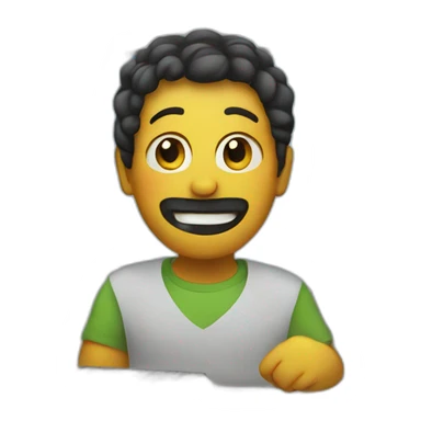 Emoji with computer sticker