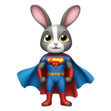 Rabbit dressed as super hero sticker