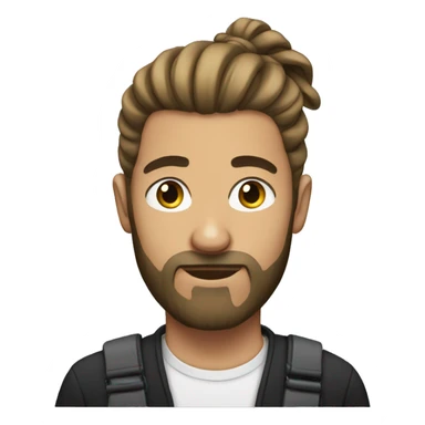 man with man bun and beard sticker