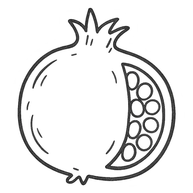 hand drawn outlined pomegranate icon sticker
