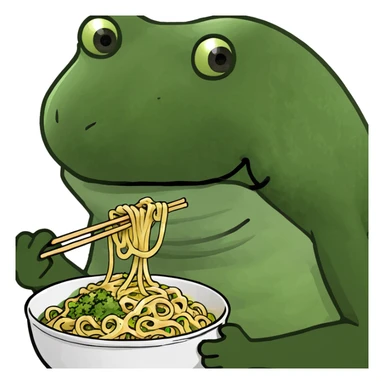 bufo eating noodles sticker