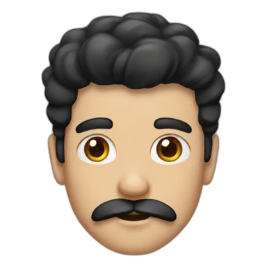 Man with black hair and square mustache sticker