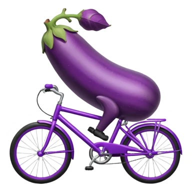 Eggplant on bicycle  sticker