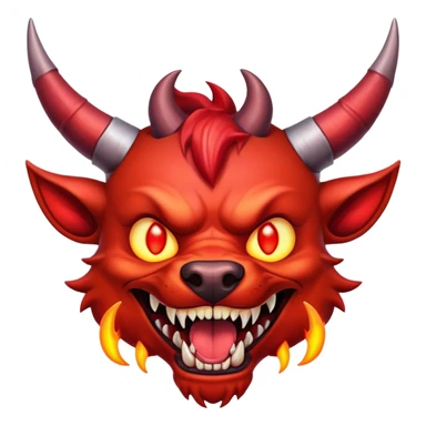 Smiling demon dog sticker