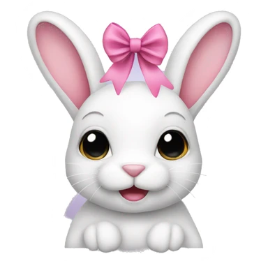 Bunny with a pink bow  sticker