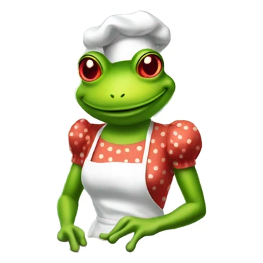 Pin up style frog baking cookies sticker