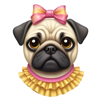 Pug wearing dress sticker
