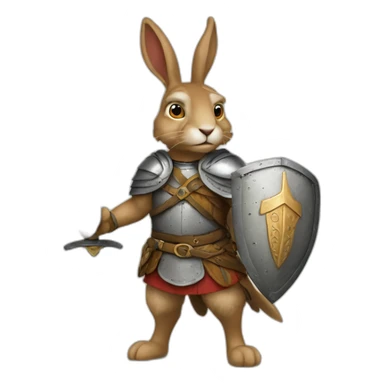 Medieval warrior hare sticker