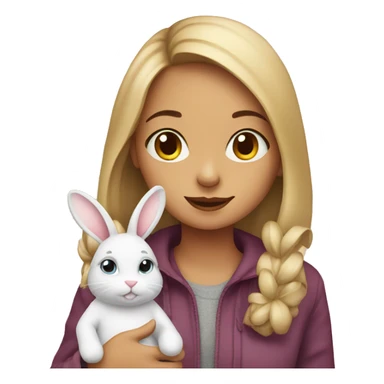 Girl with bunny sticker
