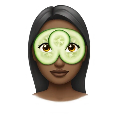 beautiful girl with a cucumber mask on her face sticker