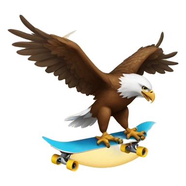 An eagle riding a skateboard sticker