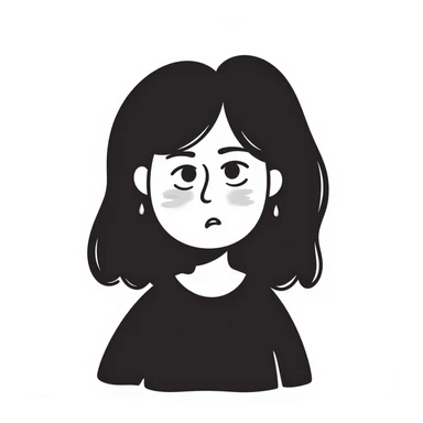 woman with dissatisfied expression and wet hair sticker