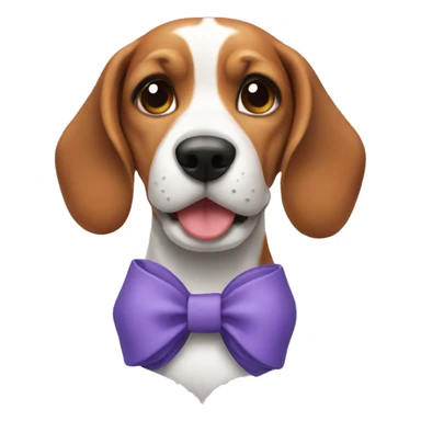 Beagle with a bow sticker