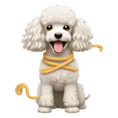 Poodle with a noodle sticker