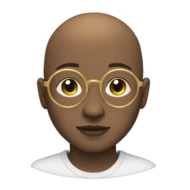 bald boy 15 years old with round golden glasses sticker