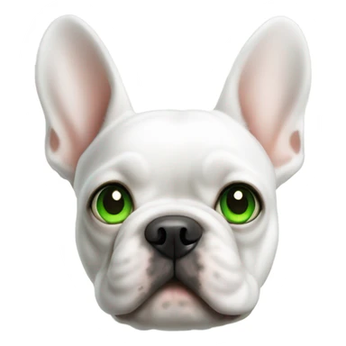 White frenchie green eye sticker
