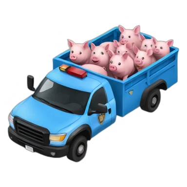 A truck of cops full of pigs sticker