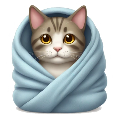 cat cozy in blanket sticker