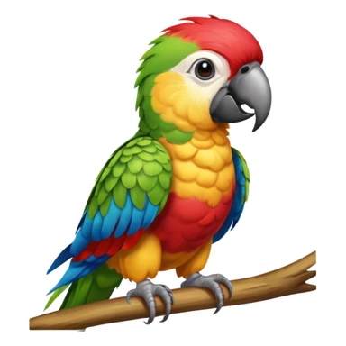 Parrot – perched, tiny aloha shirt sticker
