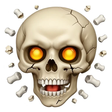 skull looking up with  exagerated open mouth meanwhile the head explote  sticker