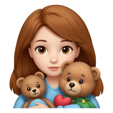 girl with single teddy bear sticker