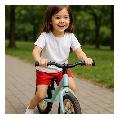 Make the girl's outfit red shorts and a white short-sleeved t-shirt sticker