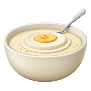 plain bowl of grits, matte, no spoon, simple, clear sticker