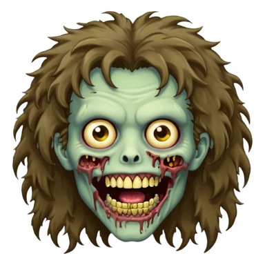 zombie with Brunette fluffy hair and grillz sticker