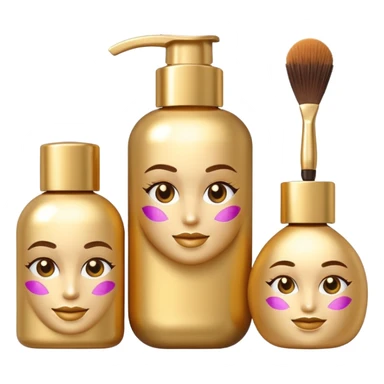 emoji of luxury brand labeled beauty products sticker