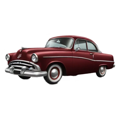 50's dark red car  sticker