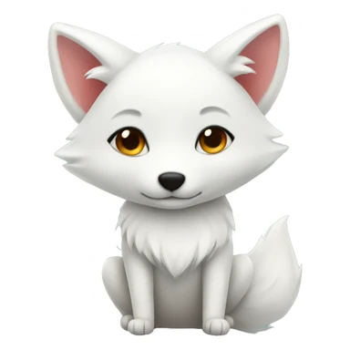 cute white fox in love sticker