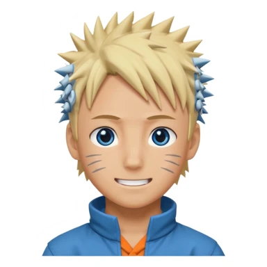 Naruto Anime style happy boy head sticker