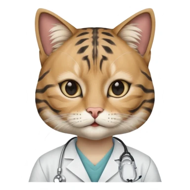 doctor cat, black surgeon mask sticker