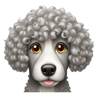 Gray curly haired dog sticker