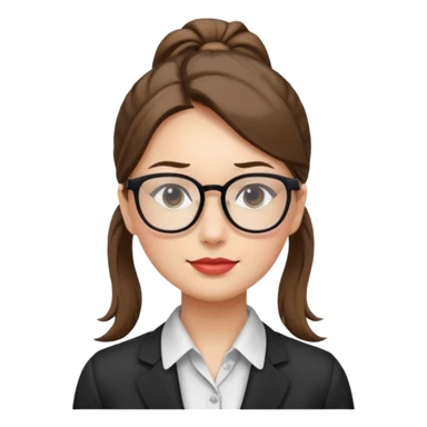 Office lady with high ponytail sticker