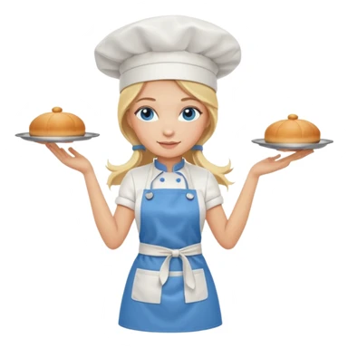 Full body 
Sexy Long Blonde hair blue eyed female chef sticker