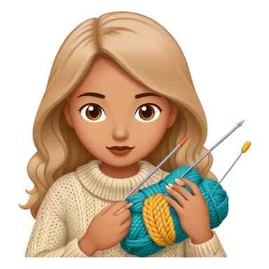 a girl being obsessed by a knitting pattern  sticker