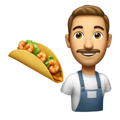 One deep fried, glazed, shrimp taco sticker