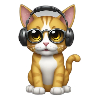 A DJ cat sticker