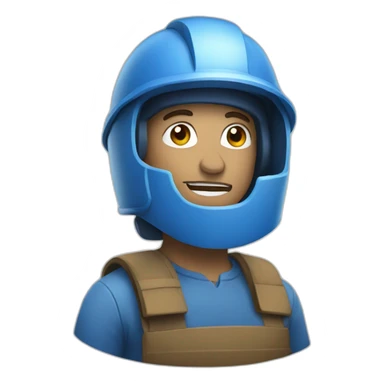 journalist in blue helmet sticker