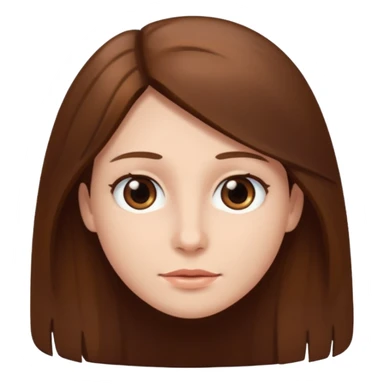 I have long brown hair without fringe, white skin and brown eyes sticker